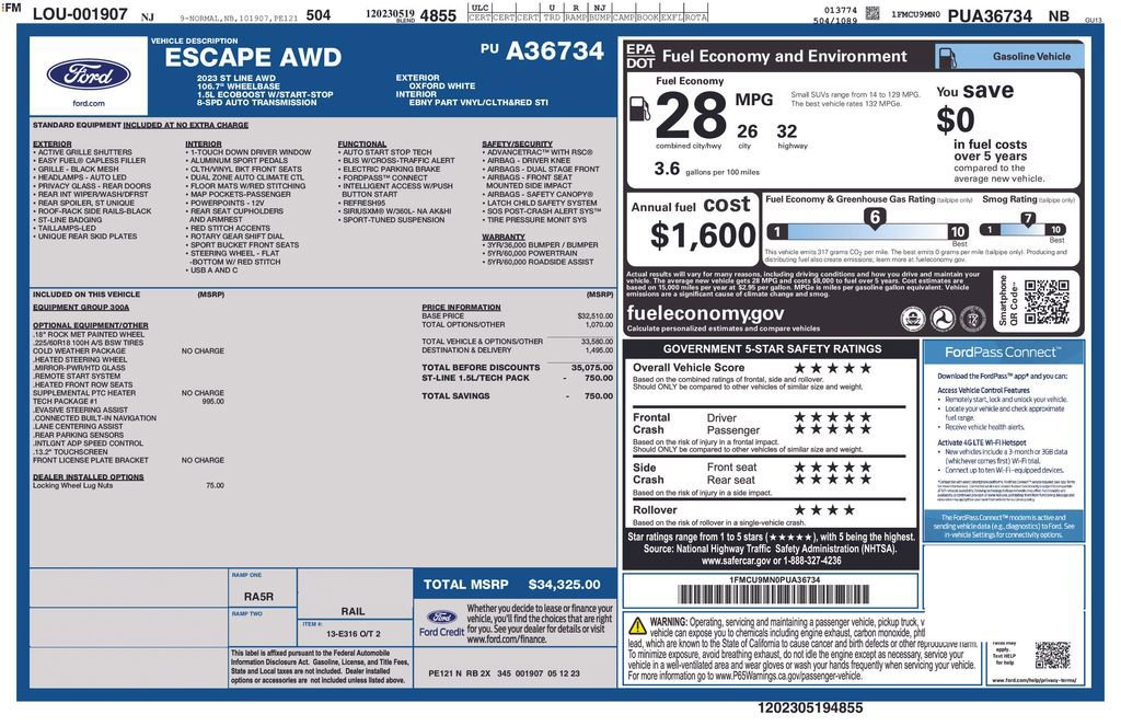 Certified 2023 Ford Escape ST-Line w/ Tech Pack #1 AWD/4WD image 37
