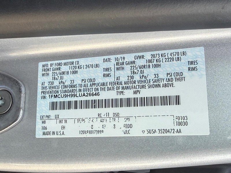 Certified 2020 Ford Escape SEL image 28