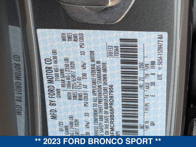 Certified 2023 Ford Bronco Sport Big Bend w/ Convenience Package AWD/4WD image 24