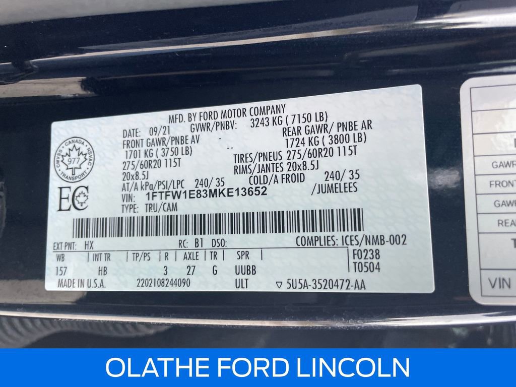 Certified 2021 Ford F150 Lariat w/ Equipment Group 502A High image 24