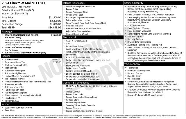 Used 2024 Chevrolet Malibu LT FWD image 27