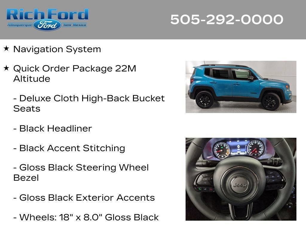 Used 2022 Jeep Renegade Altitude w/ Sun/Sound Group AWD/4WD image 12