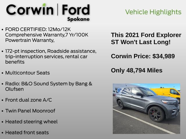 Certified 2021 Ford Explorer ST w/ ST Street Pack image 15