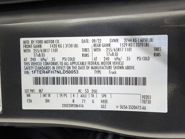 Certified 2022 Ford Ranger Lariat w/ Equipment Group 501A High AWD/4WD image 23