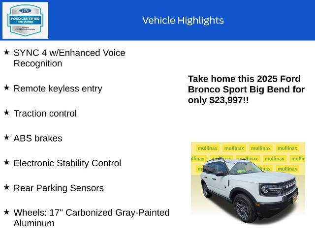 Certified 2025 Ford Bronco Sport Big Bend AWD/4WD image 10