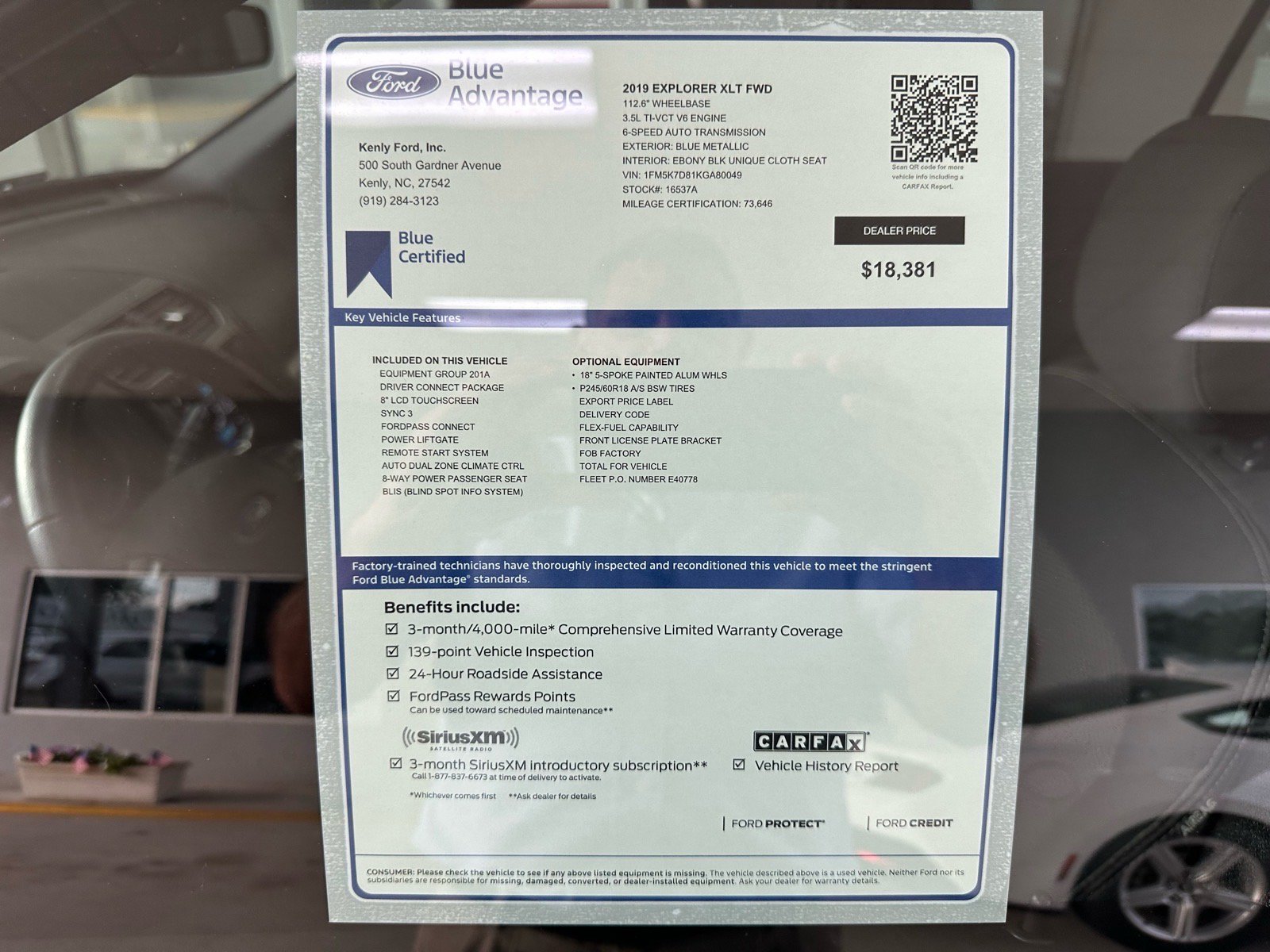 Certified 2019 Ford Explorer XLT w/ Equipment Group 201A FWD image 4