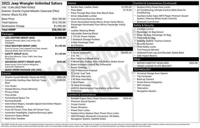 Used 2022 Jeep Wrangler Unlimited Sahara w/ LED Lighting Group image 38