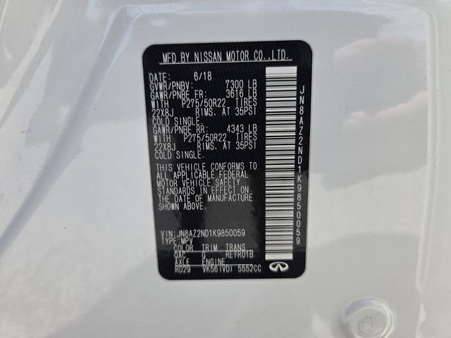 Used 2019 INFINITI QX80 Luxe w/ 22" Wheel Package RWD image 22