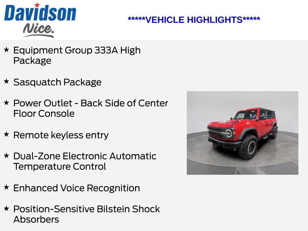 Certified 2022 Ford Bronco Badlands w/ Sasquatch Package AWD/4WD image 5