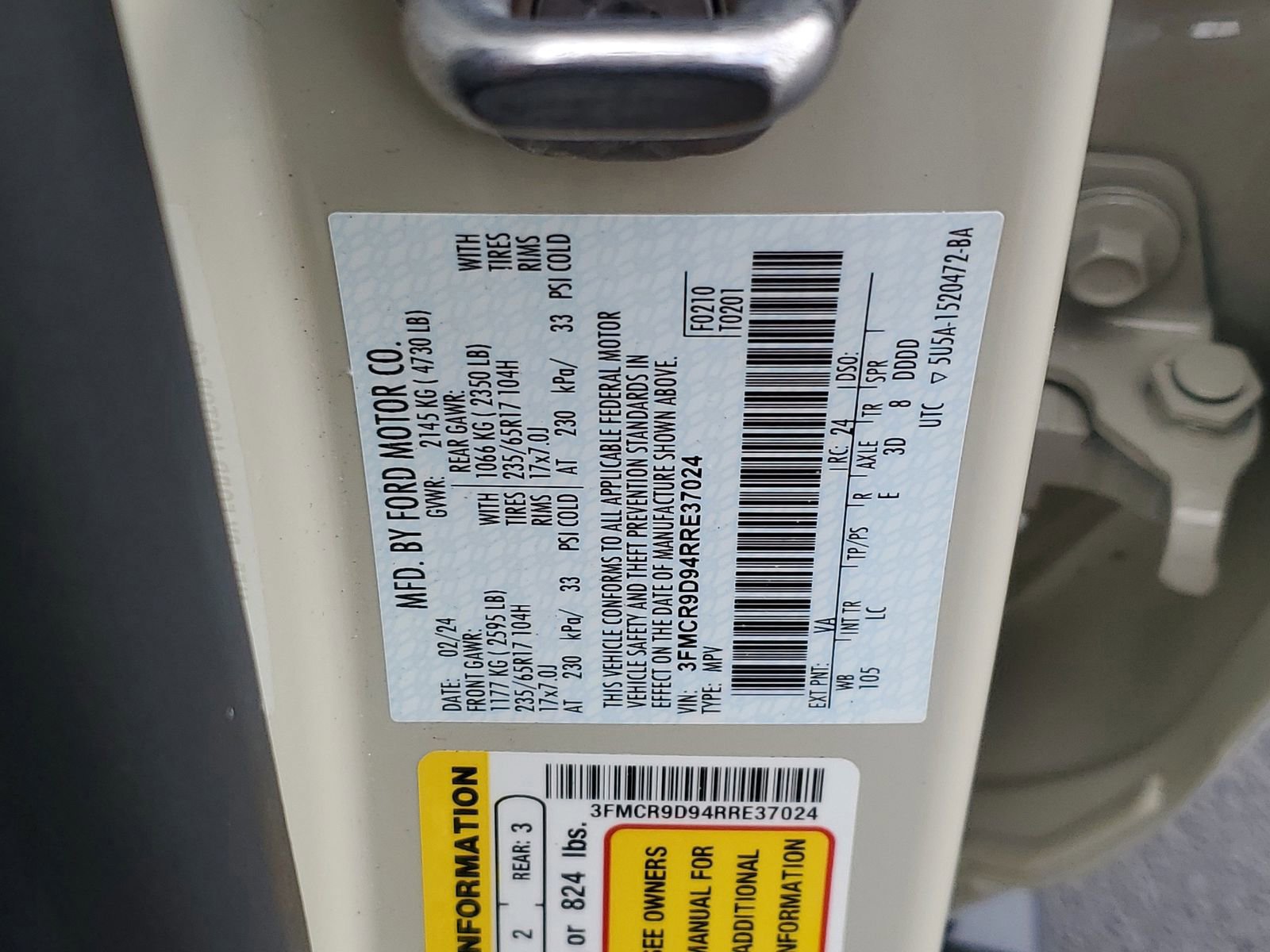 Certified 2024 Ford Bronco Sport Badlands AWD/4WD image 29