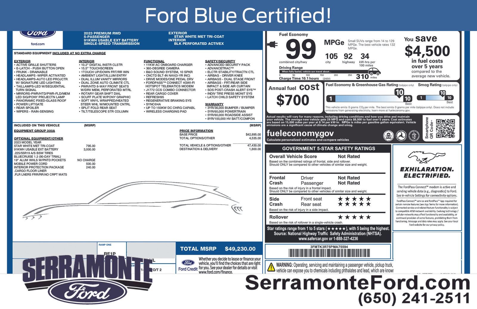 Certified 2023 Ford Mustang Mach-E Premium RWD image 19