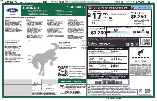 Certified 2024 Ford Bronco Black Diamond AWD/4WD image 36