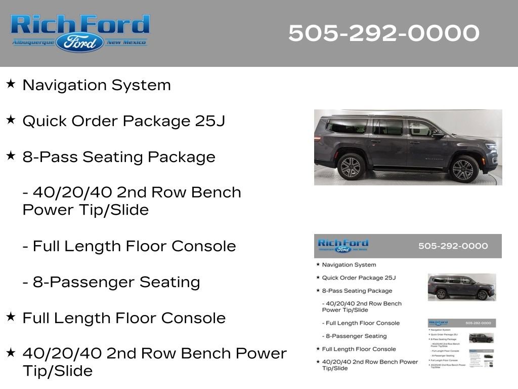 Used 2025 Jeep Wagoneer L Series II w/ 8-pass Seating Package AWD/4WD image 11
