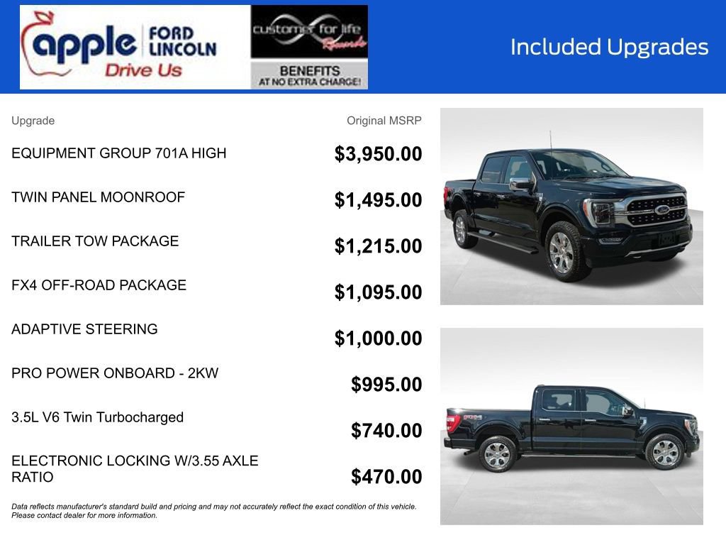 Certified 2022 Ford F150 Platinum w/ Equipment Group 701A High image 9