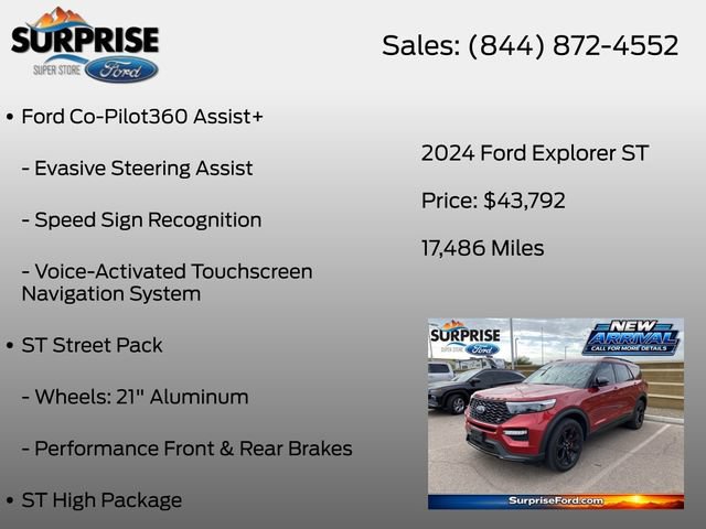 Certified 2024 Ford Explorer ST w/ Equipment Group 401A AWD/4WD image 13