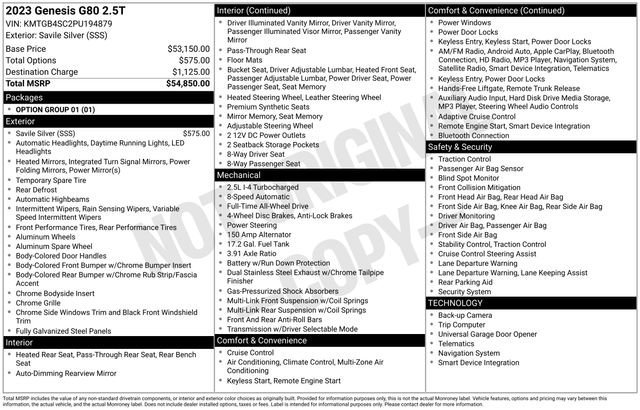 Used 2023 Genesis G80 2.5T image 35