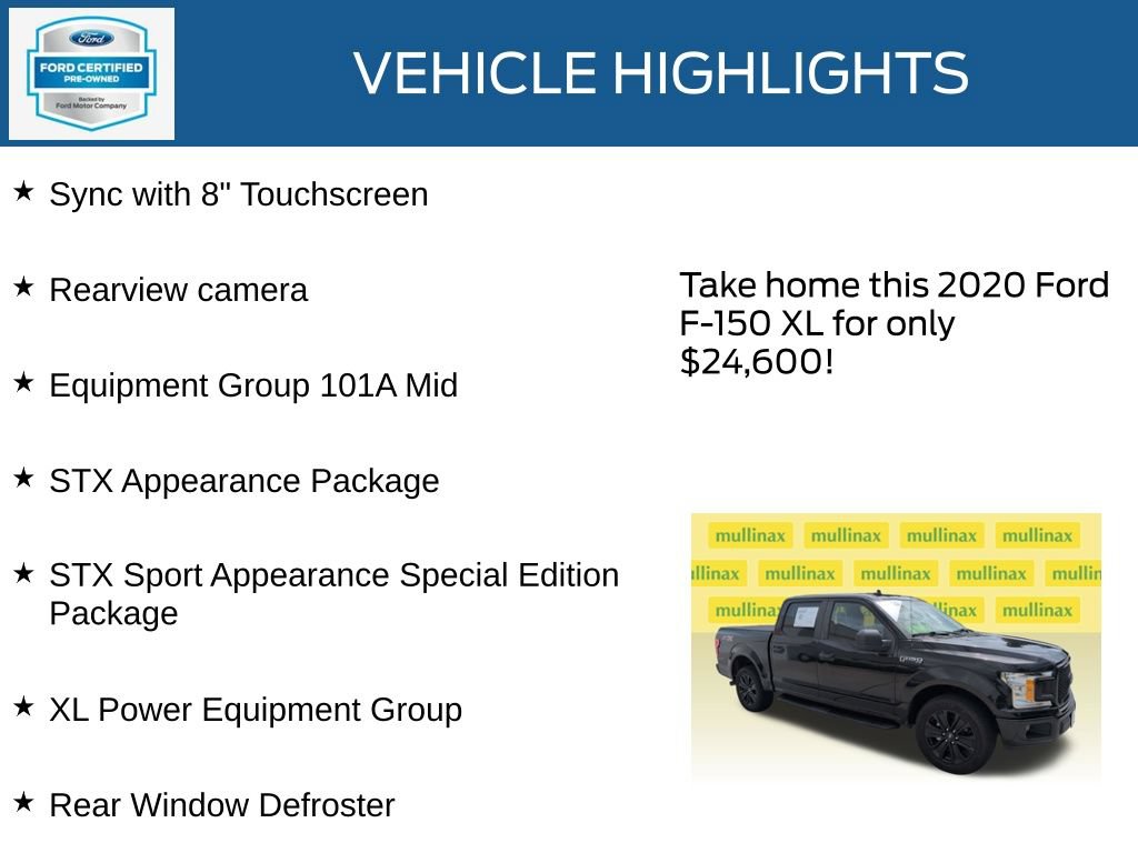 Certified 2020 Ford F150 XL w/ Equipment Group 101A Mid RWD image 23