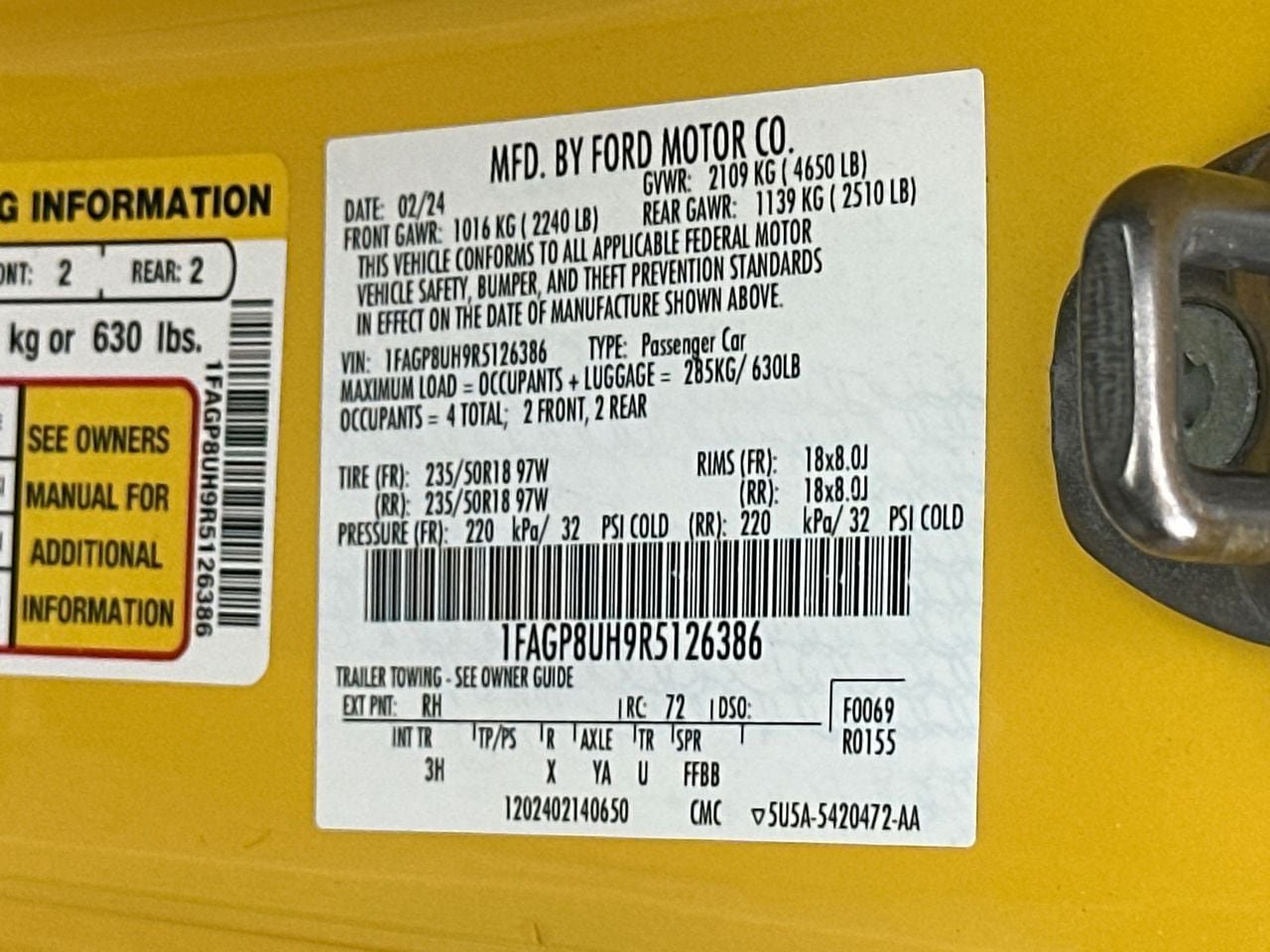 Certified 2024 Ford Mustang Premium RWD image 34