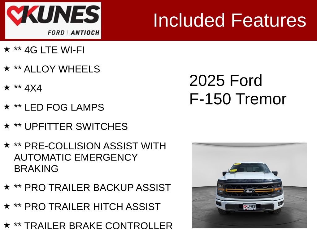 Certified 2025 Ford F150 Tremor w/ Bed Utility Package AWD/4WD image 4