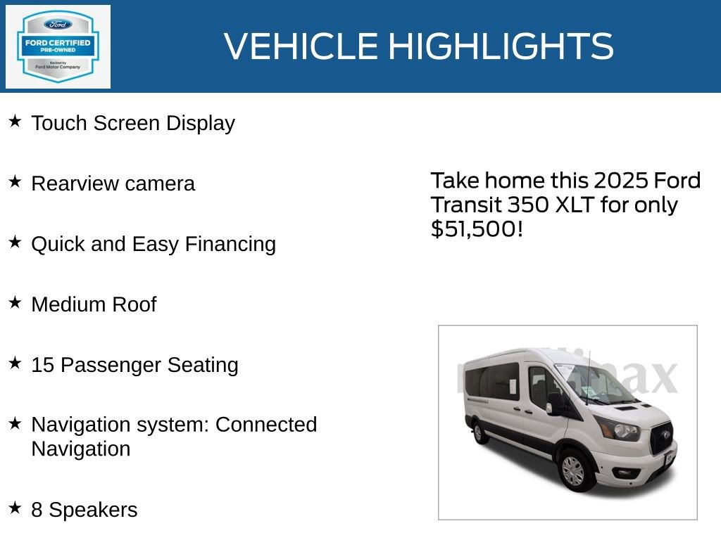 Certified 2025 Ford Transit 350 XLT image 23