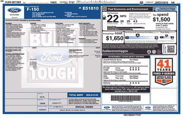 Certified 2018 Ford F150 XL w/ XL Power Equipment Group image 35