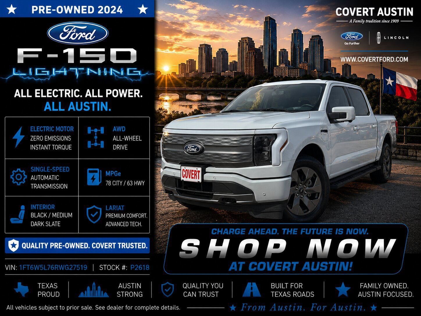 Certified 2024 Ford F150 Lightning Lariat AWD/4WD image 1