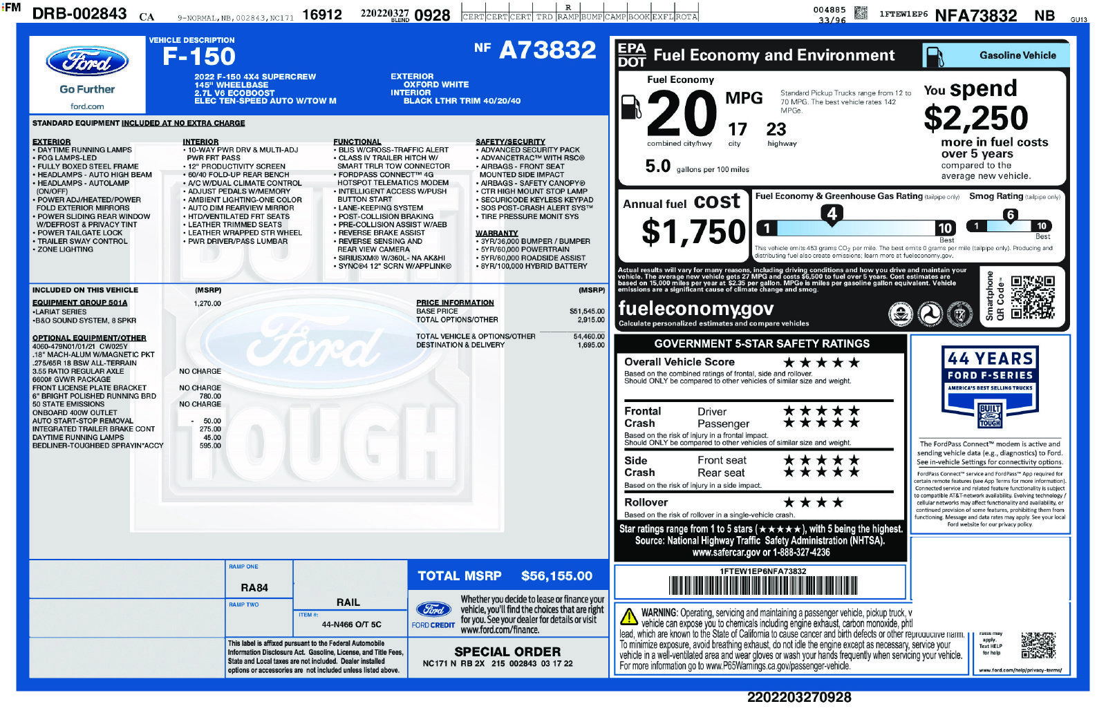 Certified 2022 Ford F150 Lariat w/ Equipment Group 501A Mid AWD/4WD image 33