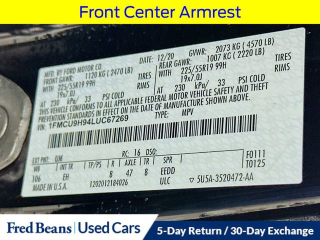 Certified 2020 Ford Escape SEL AWD/4WD image 37