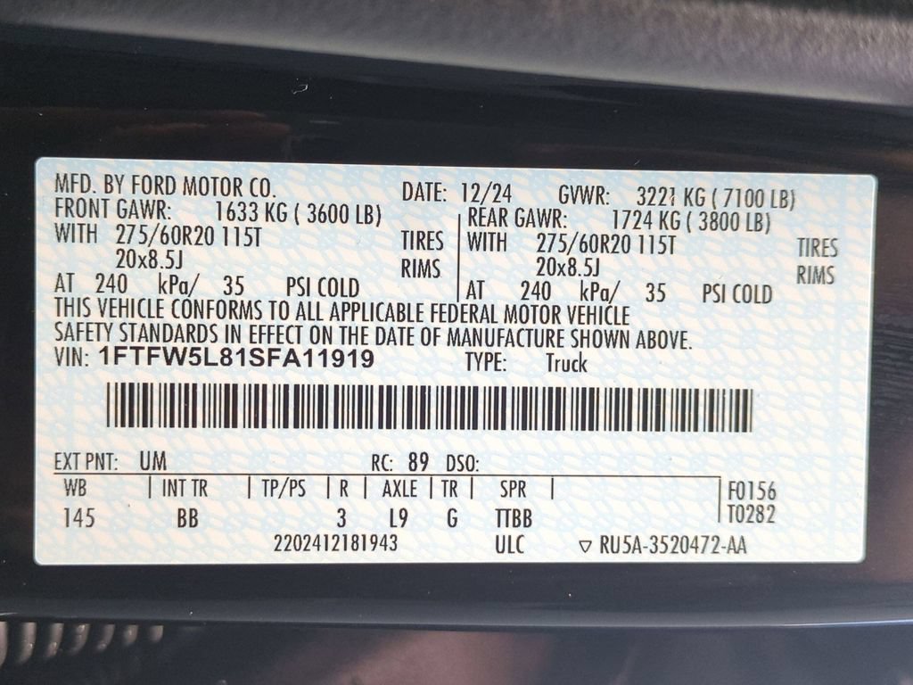 Certified 2025 Ford F150 Lariat w/ Equipment Group 501A Mid AWD/4WD image 30