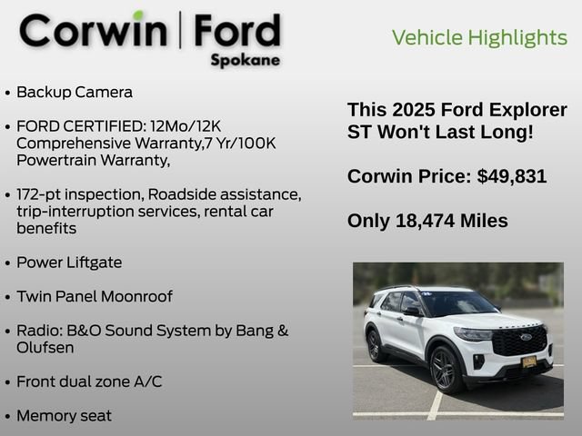 Certified 2025 Ford Explorer ST AWD/4WD image 7