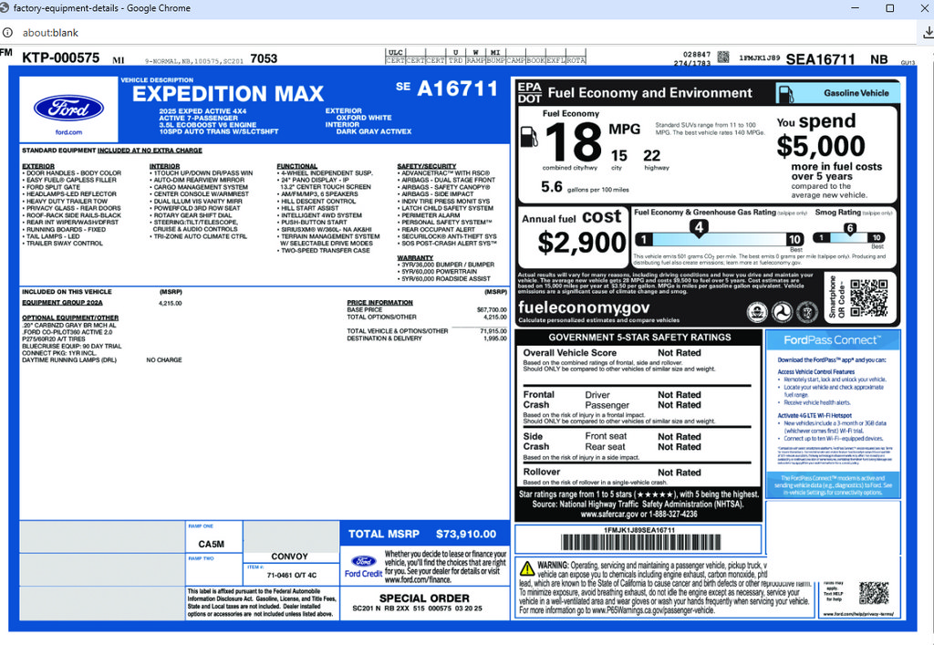 Certified 2025 Ford Expedition Max Active AWD/4WD image 41