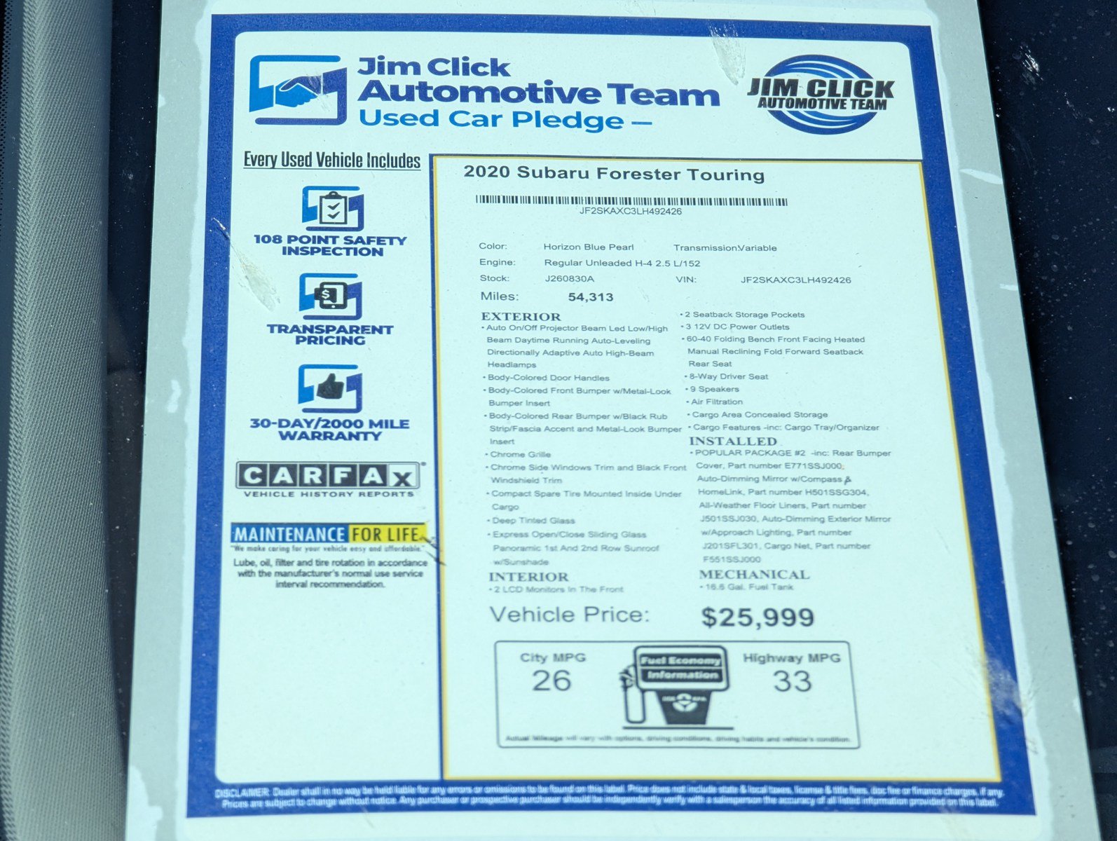Used 2020 Subaru Forester Touring w/ Popular Package #2 AWD/4WD image 16