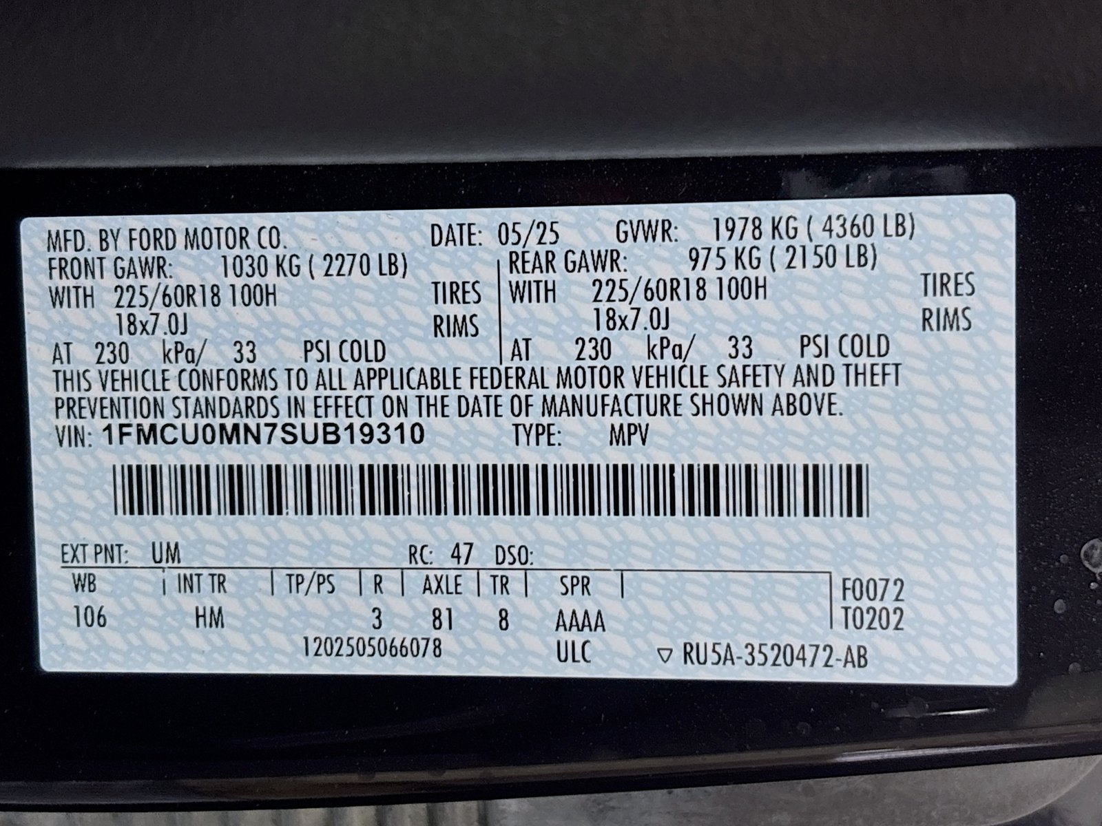 Certified 2025 Ford Escape ST-Line FWD image 30