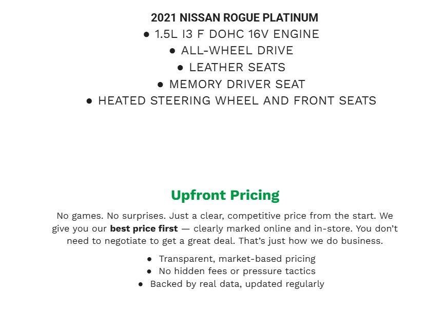 Used 2021 Nissan Rogue Platinum AWD/4WD image 2