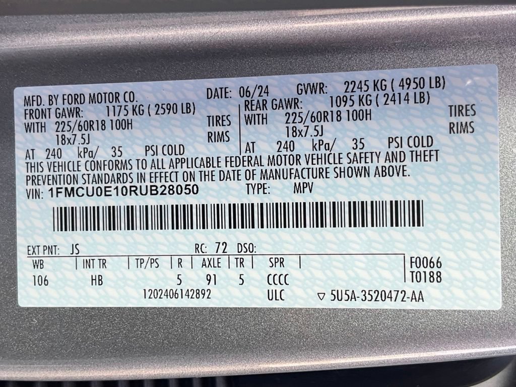 Certified 2024 Ford Escape SE FWD image 46