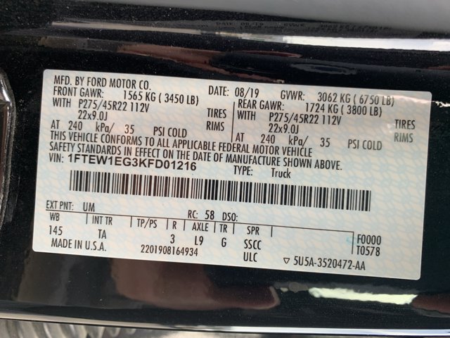 Certified 2019 Ford F150 Limited AWD/4WD image 19