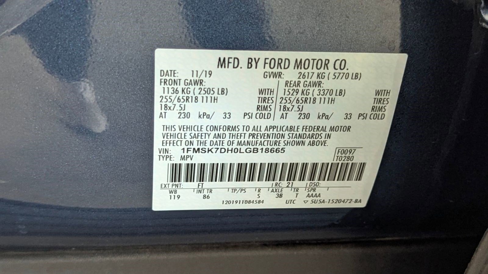 Certified 2020 Ford Explorer XLT image 20