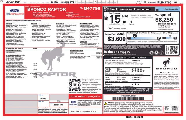 Certified 2024 Ford Bronco Raptor AWD/4WD image 11