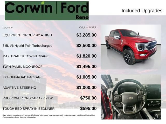 Certified 2021 Ford F150 Platinum w/ Equipment Group 701A High AWD/4WD image 3