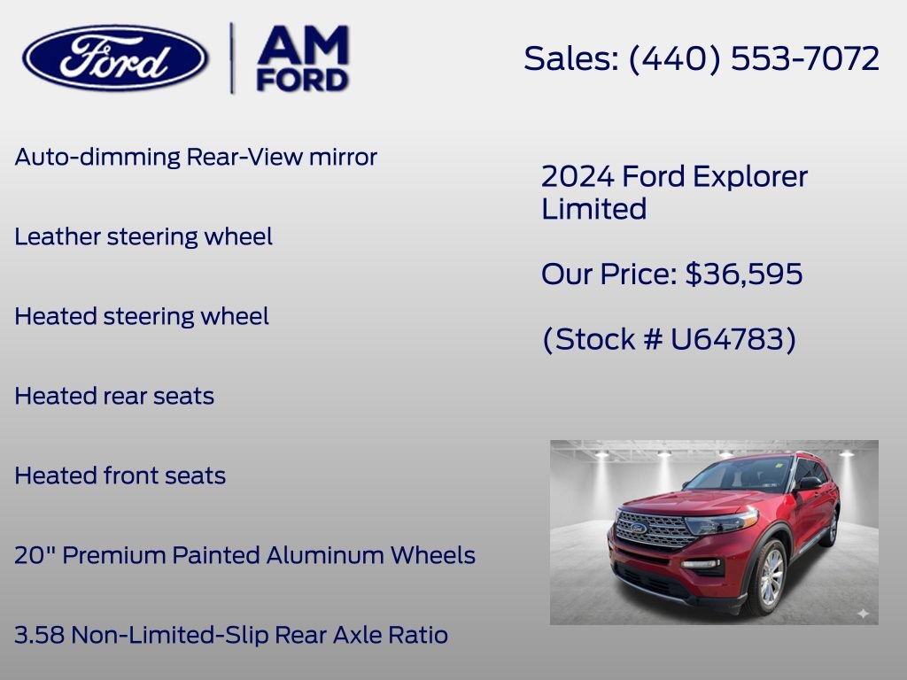 Certified 2024 Ford Explorer Limited w/ Limited Technology Package AWD/4WD image 29