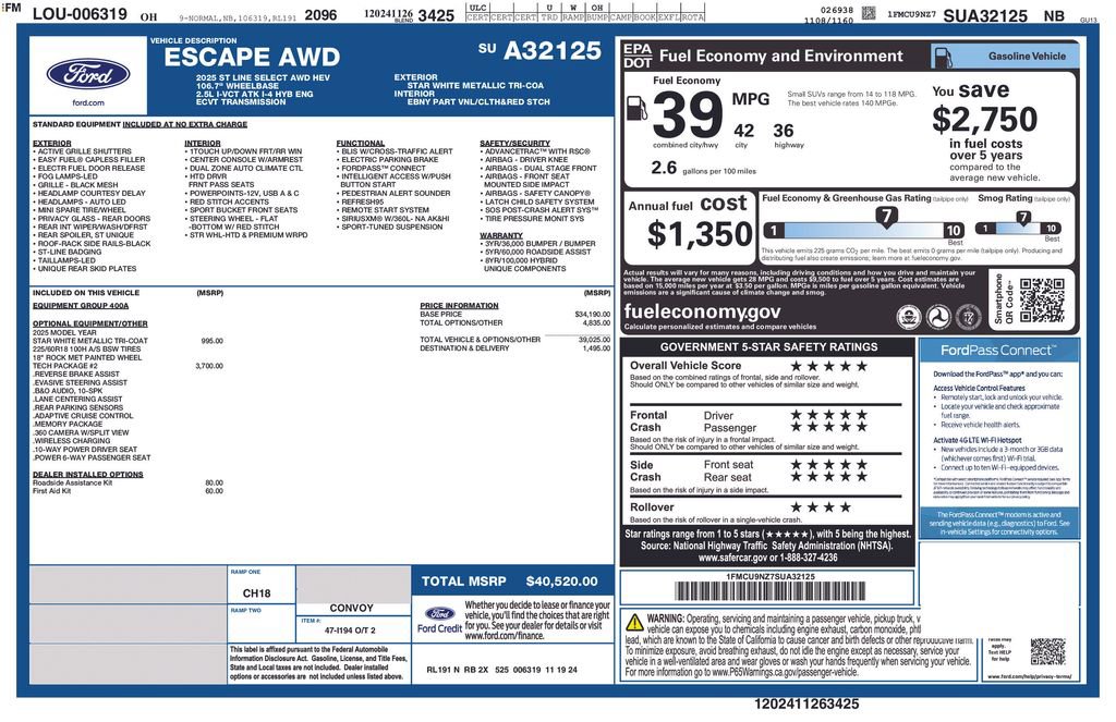 Certified 2025 Ford Escape ST-Line Elite w/ Tech Pack #2 image 33