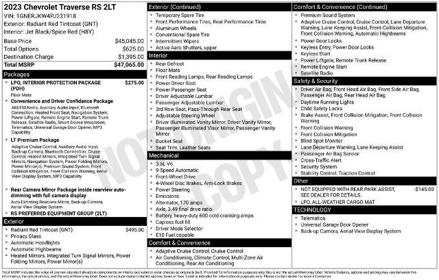 Used 2023 Chevrolet Traverse RS FWD image 4