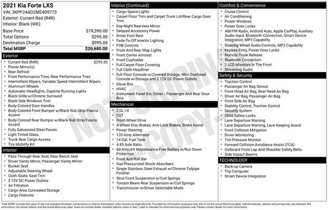Used 2021 Kia Forte LXS FWD image 32