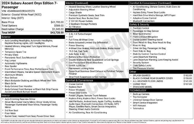 Used 2024 Subaru Ascent Onyx Edition image 6