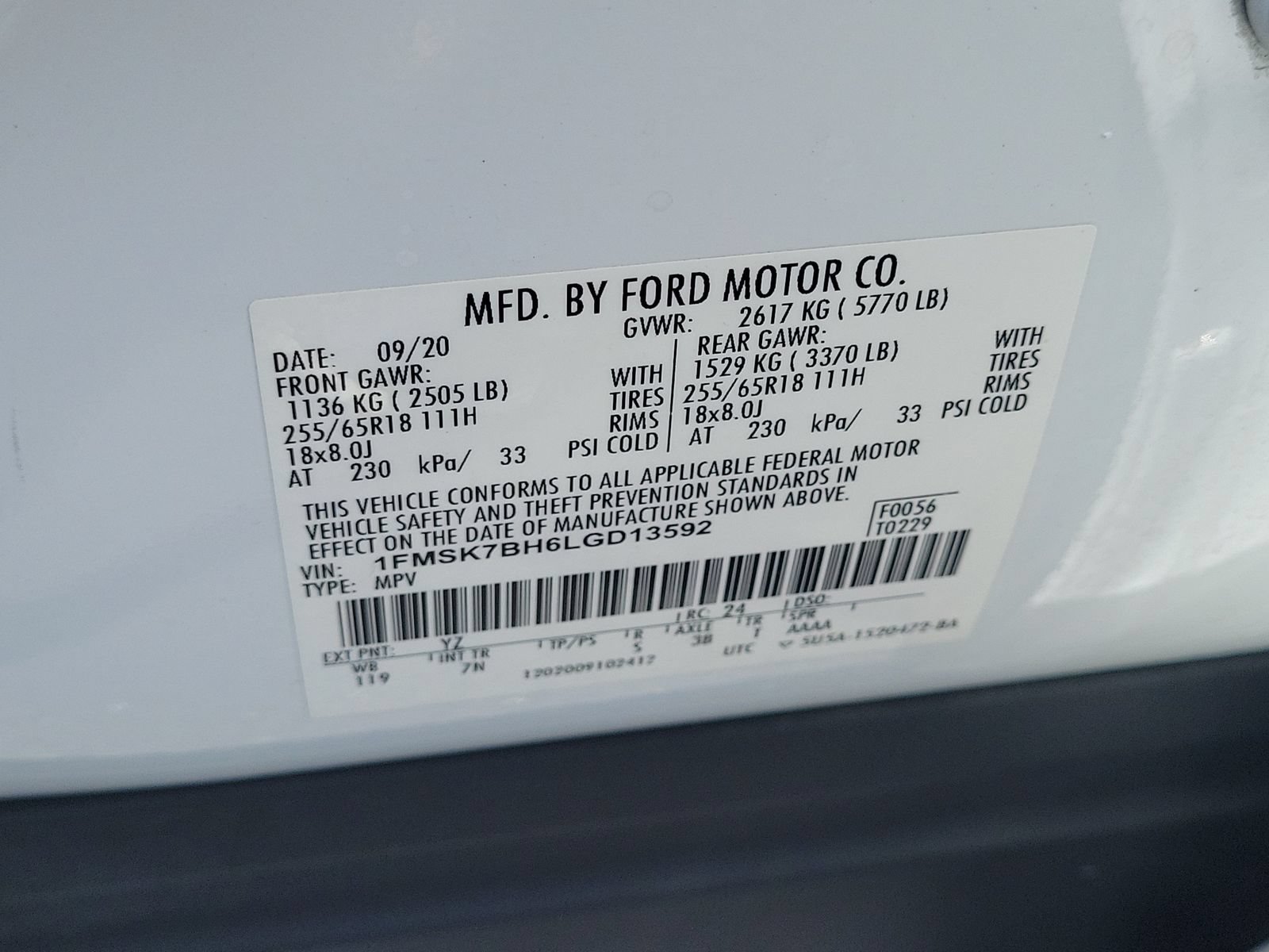 Certified 2020 Ford Explorer 2WD image 30