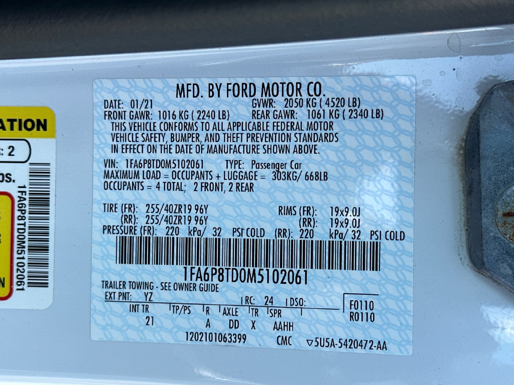 Certified 2021 Ford Mustang Coupe w/ 2.3L High Performance Package RWD image 28