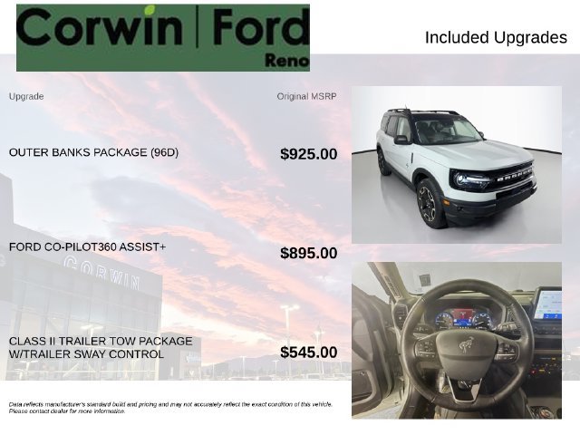 Certified 2021 Ford Bronco Sport Outer Banks w/ Outer Banks Package (96D) AWD/4WD image 3