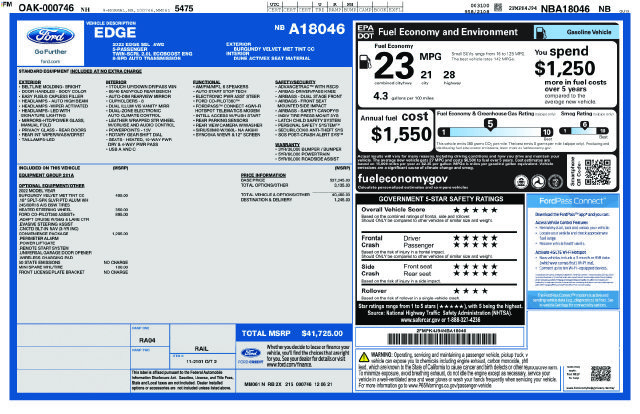 Certified 2022 Ford Edge SEL w/ Convenience Package AWD/4WD image 3