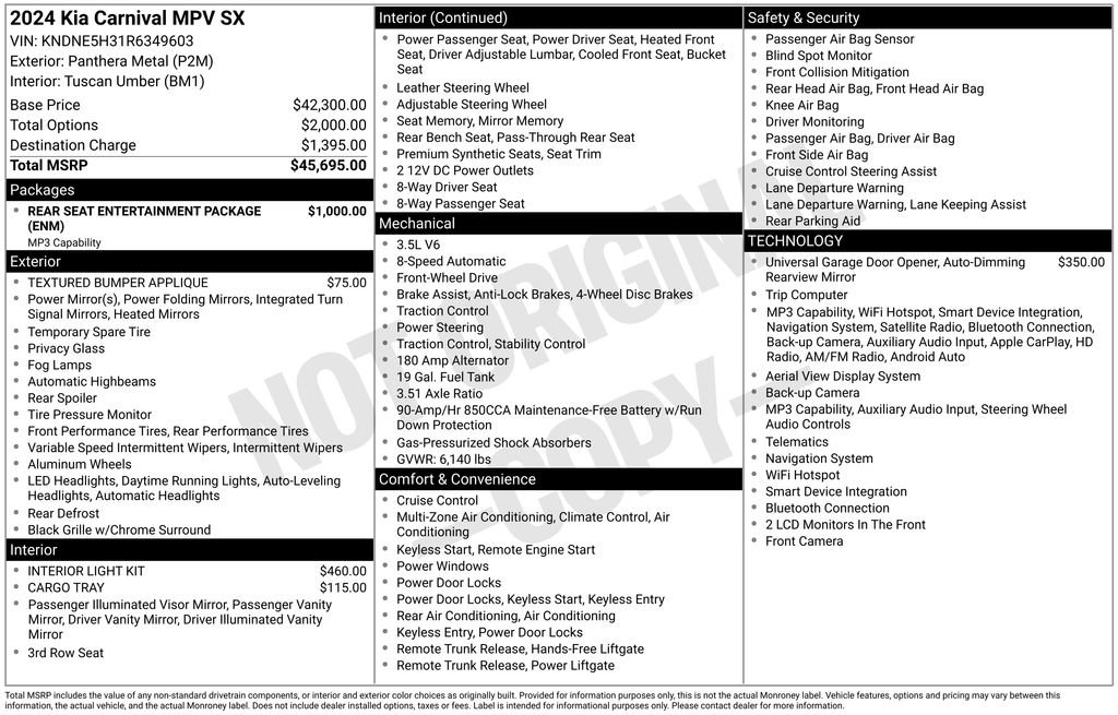 Used 2024 Kia Carnival SX FWD image 5