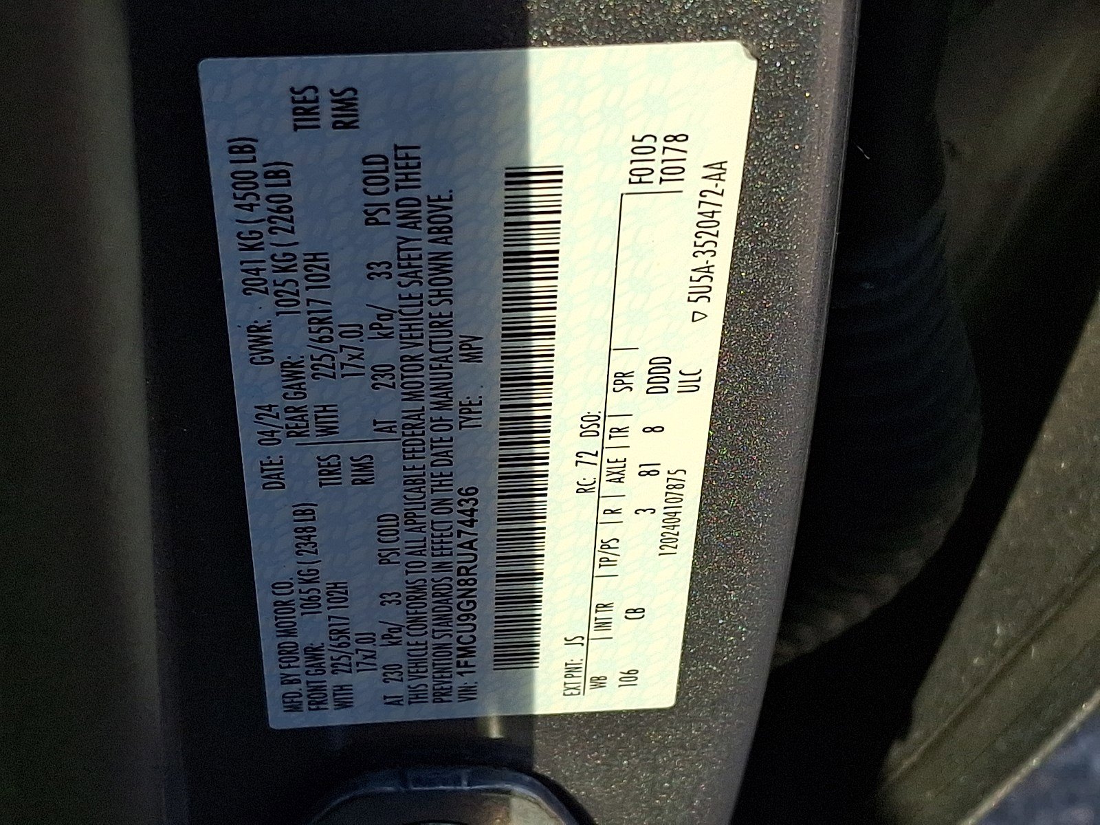 Certified 2024 Ford Escape Active AWD/4WD image 26